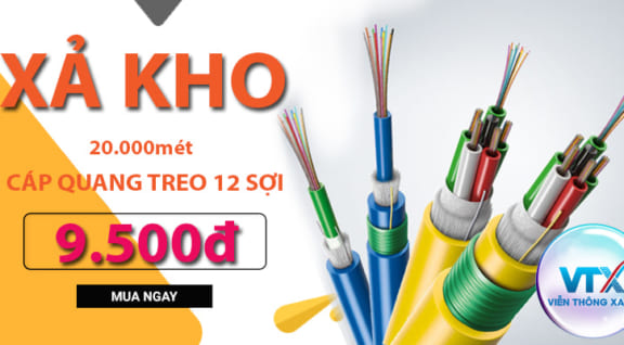 Xả kho Cáp quang treo 12Fo giá chỉ còn 9.500đ/mét