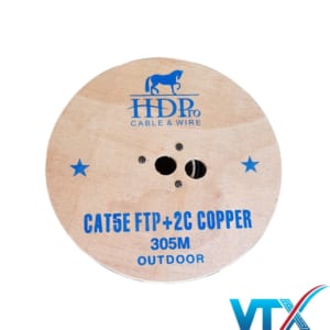 Cáp mạng cat5e FTP + 2C HDPRO Outdoor lõi Đồng