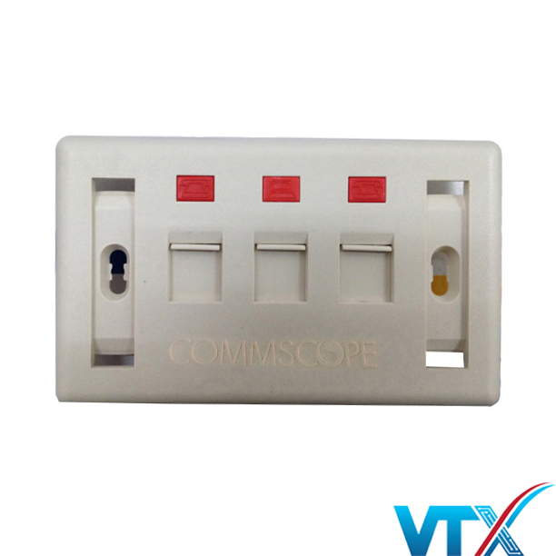 Mặt ổ cắm mạng âm tường COMMSCOPE/AMP 3 port