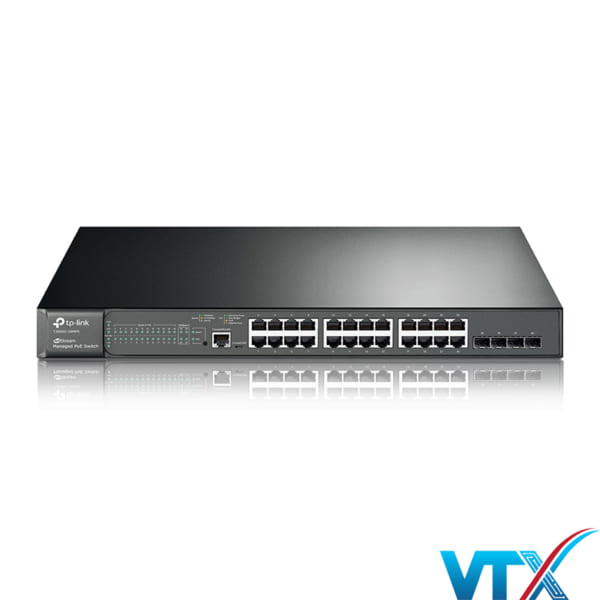 Switch Quản Lý JetStream L2 24 port Gigabit PoE+4 SFP TP-Link | PN: T2600G-28MPS (TL-SG3424P)