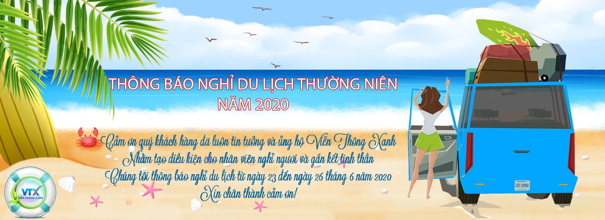 VTX thông báo nghỉ du lịch hè 2020