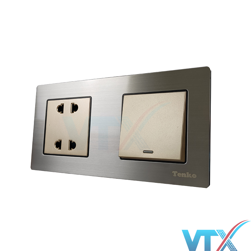 Ổ cắm công tắc âm tường 2 Module Tenko TK-HT2N