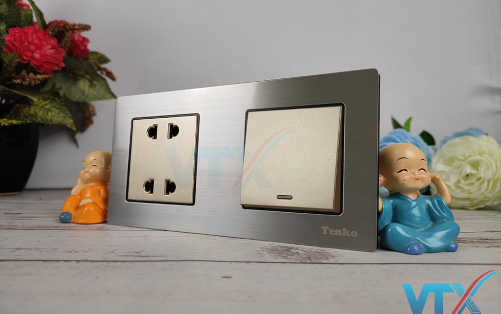 Ổ cắm công tắc âm tường 2 Module Tenko TK-HT2N
