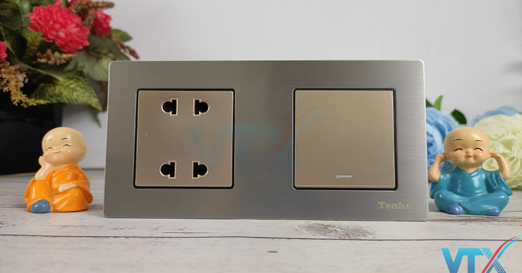 Ổ cắm công tắc âm tường 2 Module Tenko TK-HT2N