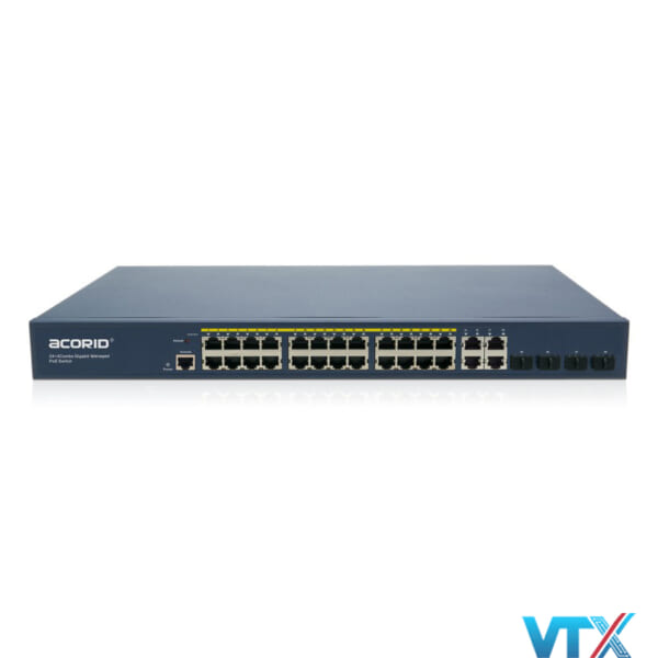 PoE Acorid 24 BASE-T PoE port + 4 GE + 4 SFP PN: GLS7700-24P4C