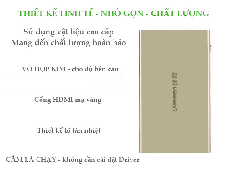 Bộ chia HDMI 1 ra 2 cổng Ugreen 40276