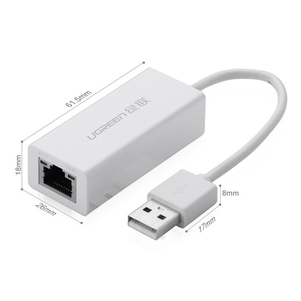 Cáp chuyển đổi USB 2.0 to LAN Ugreen 20253