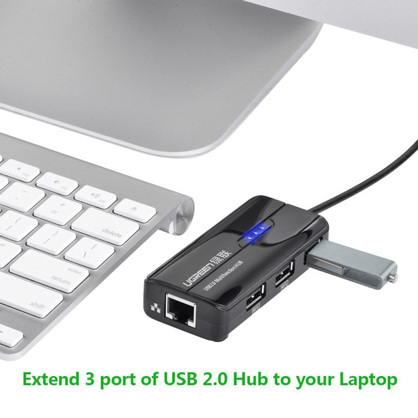 Bộ chia 3 cổng USB 2.0 to Lan Ugreen 20264