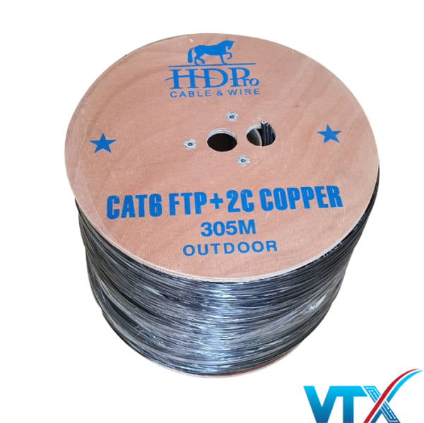 Cáp mạng kèm nguồn ngoài trời CAT6 FTP 4 đôi HDPRO (305M)