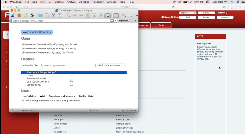 Giao diện khi mở Wireshark