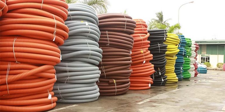 ống nhựa hdpe gân xoắn có nhiều màu sắc