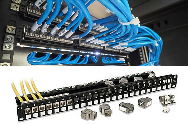 Cố định dây cáp mạng từ switch tầng vào mặt sau của Patch panel