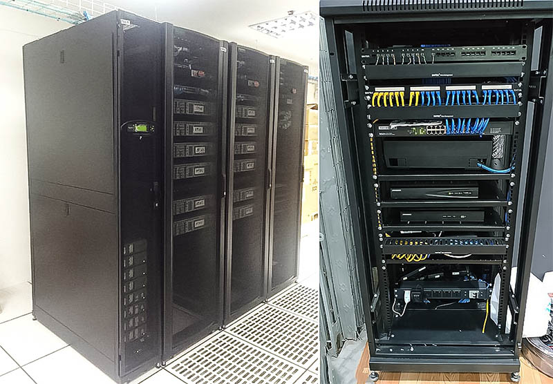 Lắp Patch Panel vào hai thanh dọc phía mặt trước của tủ rack