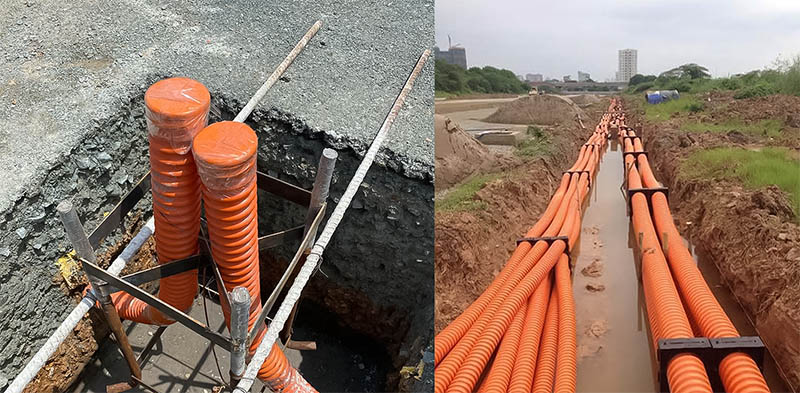 ống nhựa HDPE được ứng dụng trong việc luồn dây điện, dây cáp trôn ngầm