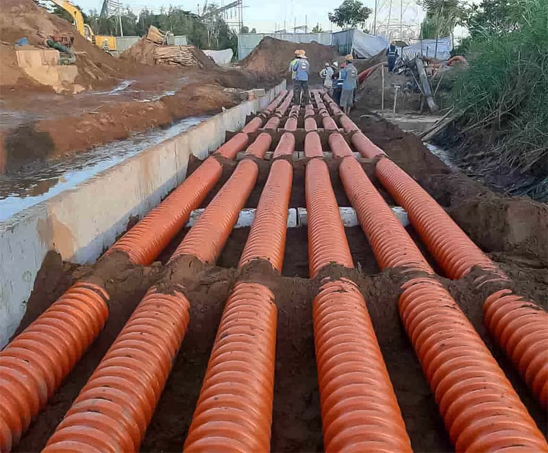 ống nhựa hdpe gân xoắn trong các công trình xây dựng